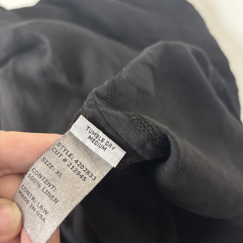 Cut Loose Womens Pants XL Black Elastic Waist 100% Linen Lagenlook Minimalist - Picture 4 of 8